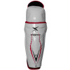 TronX Force Junior Hockey Shin Guards Close-up of anatomically-shaped PE shell