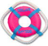BAYDOG Fetch Ring dog toy pink with rope edging