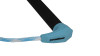 Close-up of Proline AX suede wakesurf handle with EVA backing and blue/black grip