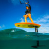 Rider using Slingshot Wake Carve One-Lock foil package with Dwarf Craft V3 board and carbon mast