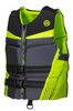 Side profile of O'Brien Men's Flex V-Back life jacket highlighting multi-hinge segmentation and fit