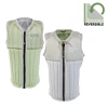Jetpilot Copycat Club Women's Reversible Wakeboarding Comp Vest in Cream with double-sided PK #10 front zipper