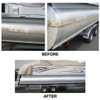 Toon-brite aluminum cleaner, aluminum cleaning solution, aluminum brightener, marine cleaning products, oxidation remover, waterline stain remover, aluminum surface cleaner, boat cleaning, toon-brite aluminum polish, aluminum maintenance