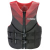 Connelly Men's Promo Neoprene Life Jacket, red life jacket, neoprene life jacket, men's life vest, U.S. Coast Guard Approved life jacket, water sports life jacket, adjustable life jacket, segmented foam life vest, high mobility life jacket, oversized armholes life jacket, durable neoprene vest, comfortable life jacket, extended length life jacket, water skiing vest, wakeboarding life jacket, premium safety vest.