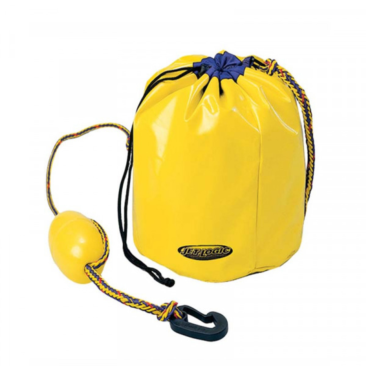 Jet Logic PWC anchor bag, floating anchor bag, PWC anchor solution, shallow water anchor, personal watercraft anchor, tri-laminate anchor bag, 6-foot anchor rope, acetyl snap hook, durable anchor bag, buoyed anchor.