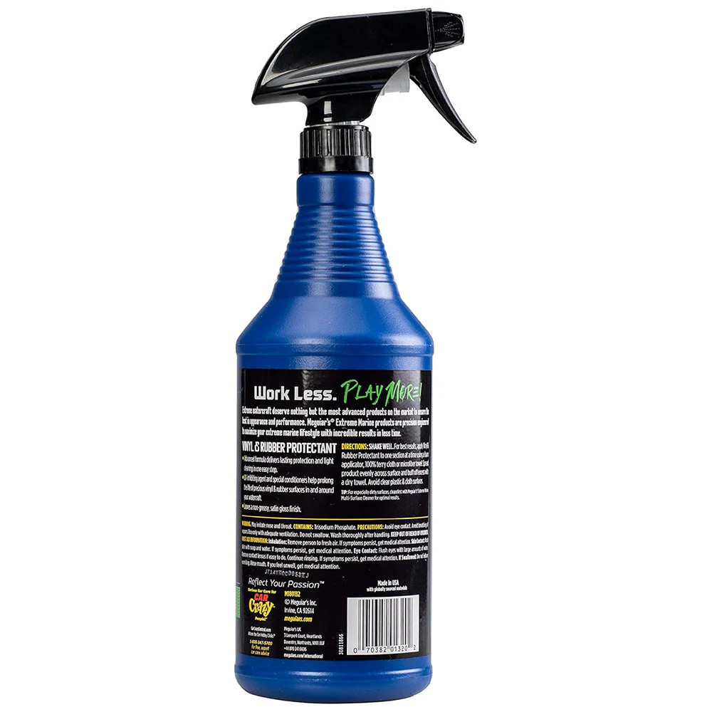 Meguiars M180132 marine vinyl and rubber protectant product label