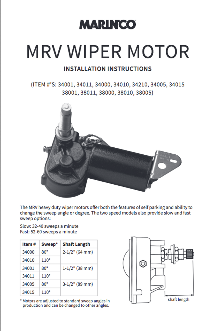 WIPER MOTOR HD 12V/110