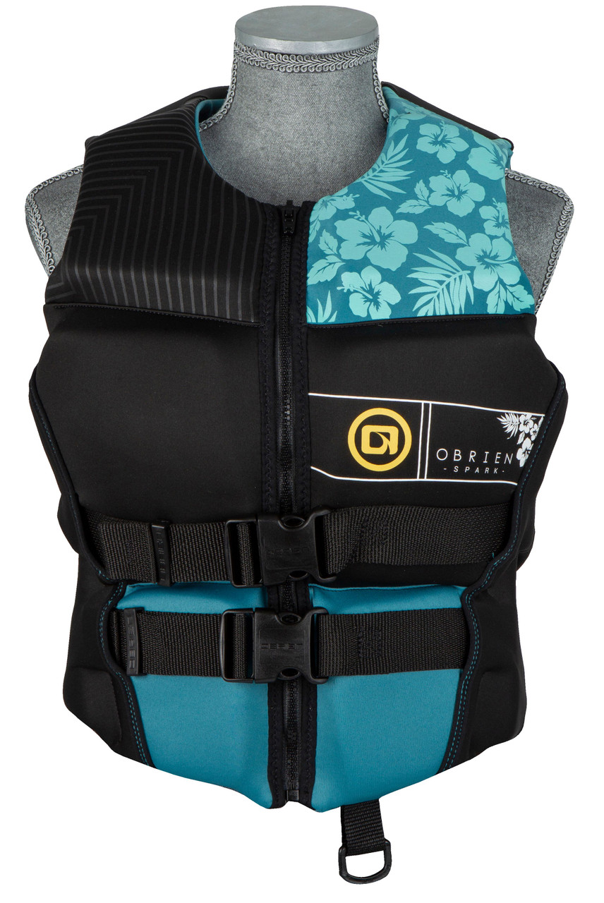O'Brien Women's Flex V-Back Neoprene Life Jacket Spark-Teal