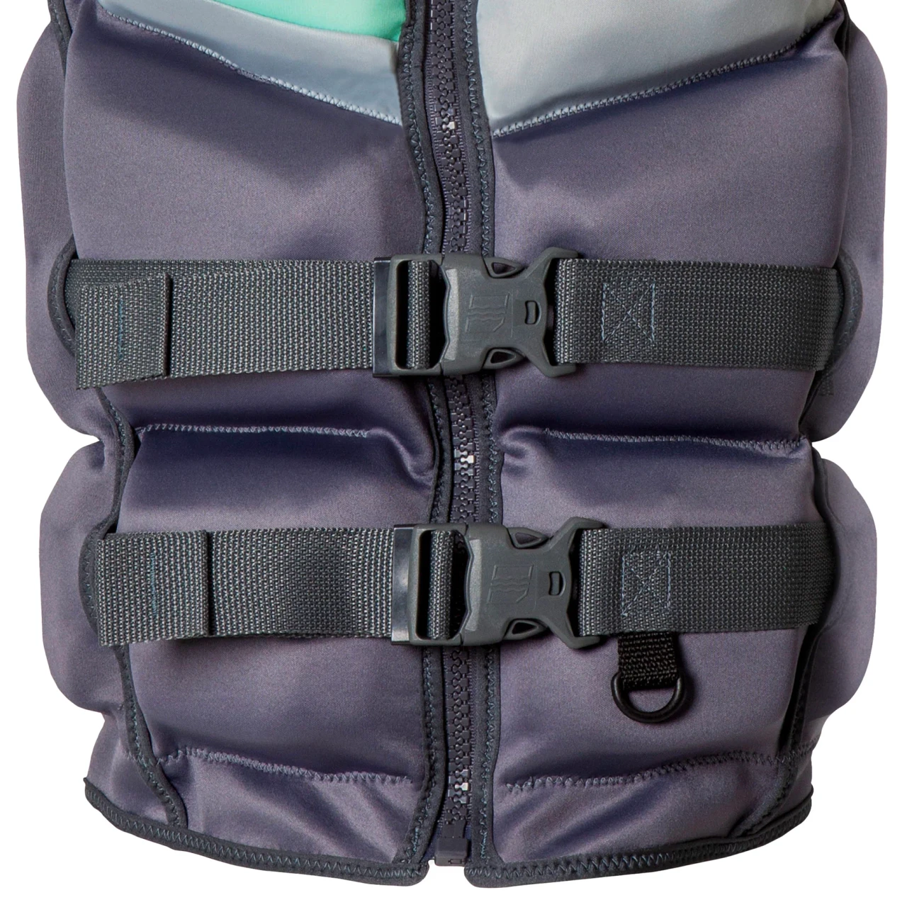 Jetpilot Women's Armada CGA Life Vest in Charcoal with front zipper and internal dual buckle design