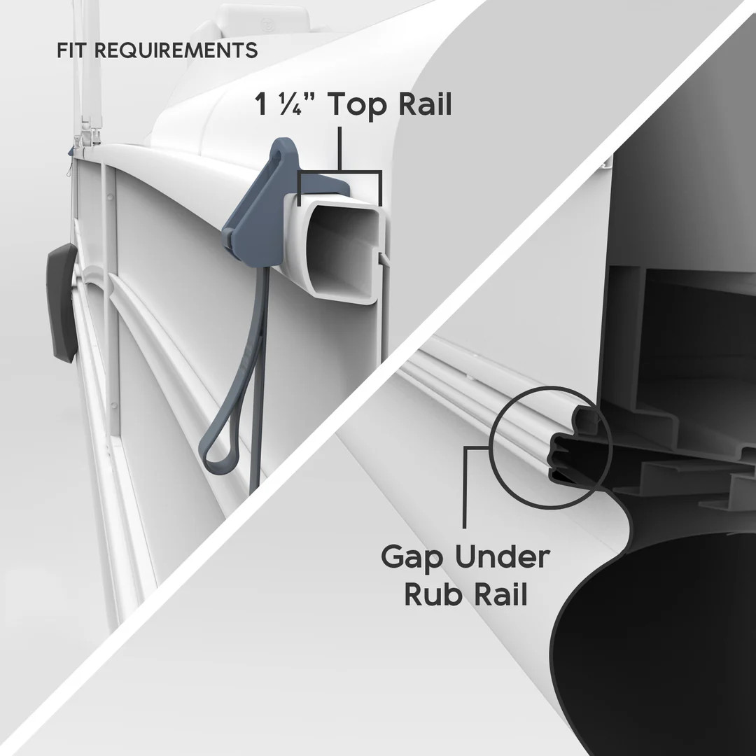 Mission Boat Gear MAVEN pontoon fenders compatibility infographic