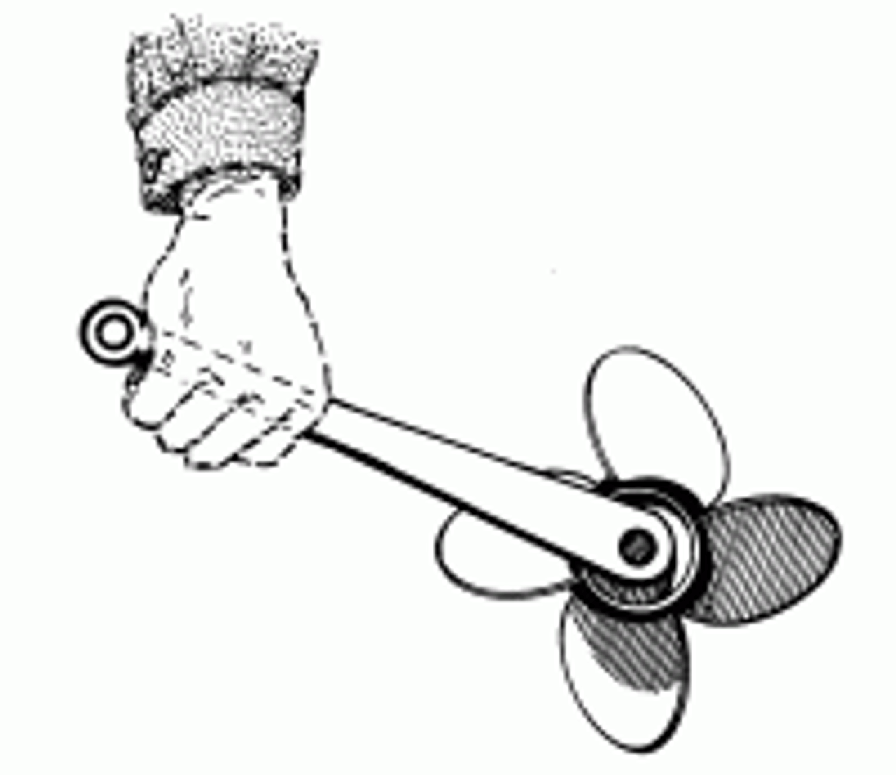 TH Marine Prop Wrench usage diagram