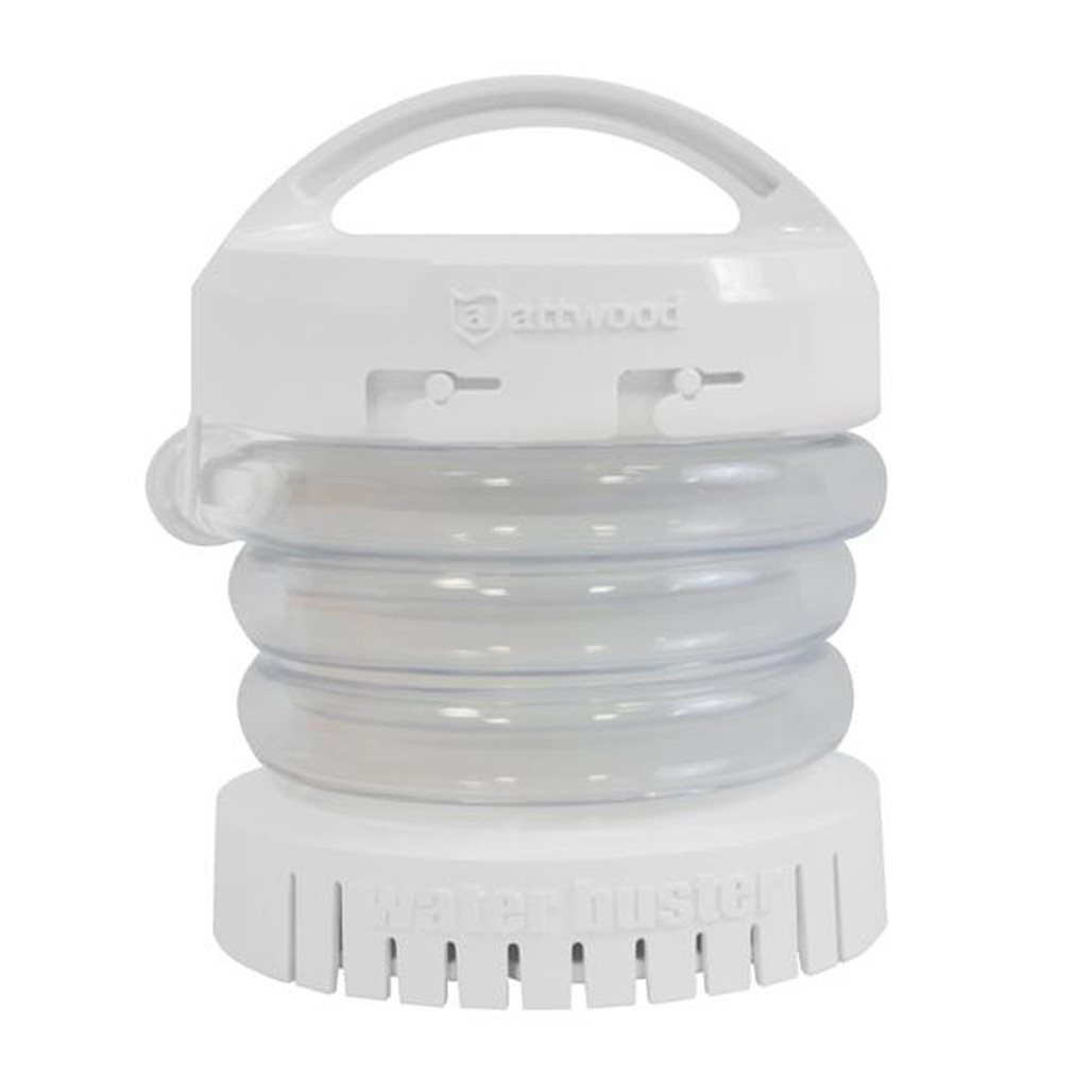 Attwood WaterBuster Portable Water Pump, portable submersible pump, 200 GPH water pump, battery-powered water pump, kayak water pump, portable pump for boats, garden hose adapter pump, water pump for pool covers, cordless water pump