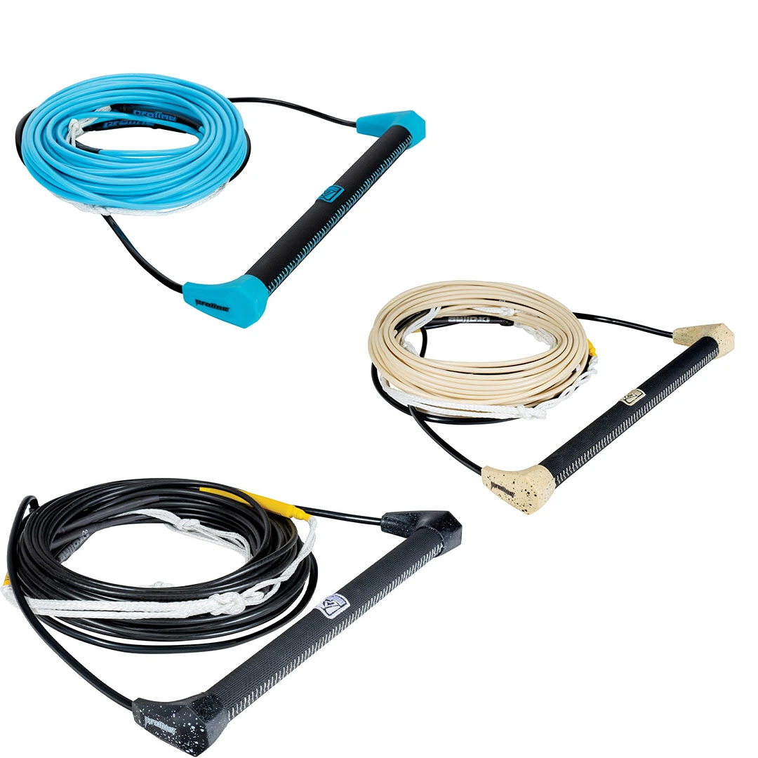 Proline LG 70' Dyneema mainline, buoyant watersport rope, floating handle, watersport accessories, closed cell foam technology, zero-stretch Dyneema line, durable waterski rope, lightweight buoyant rope, stitched leather grip handle, EVA core handle, high durometer EVA coating, knot-free watersport line, safety watersport gear, wake surf rope, waterskiing mainline, watersport safety equipment, buoyant mainline, floating rope, Proline watersports, premium watersport gear.