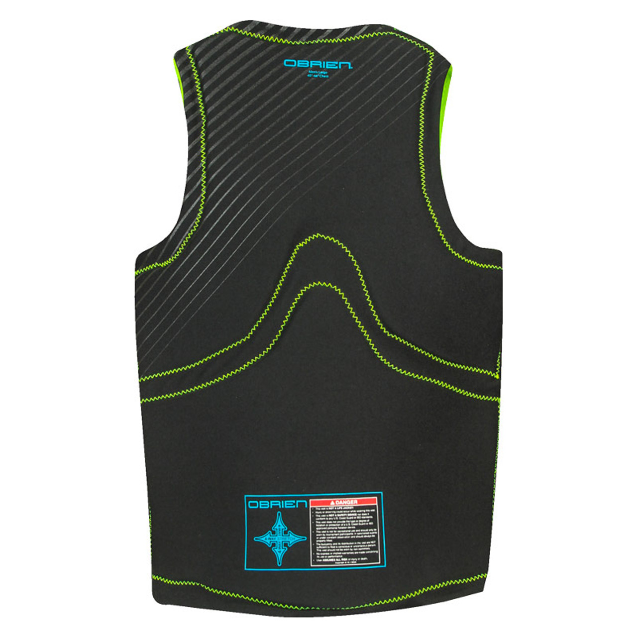 O'Brien Men's Reversable Wake Front Zip NCGA Impact Vest Black Back