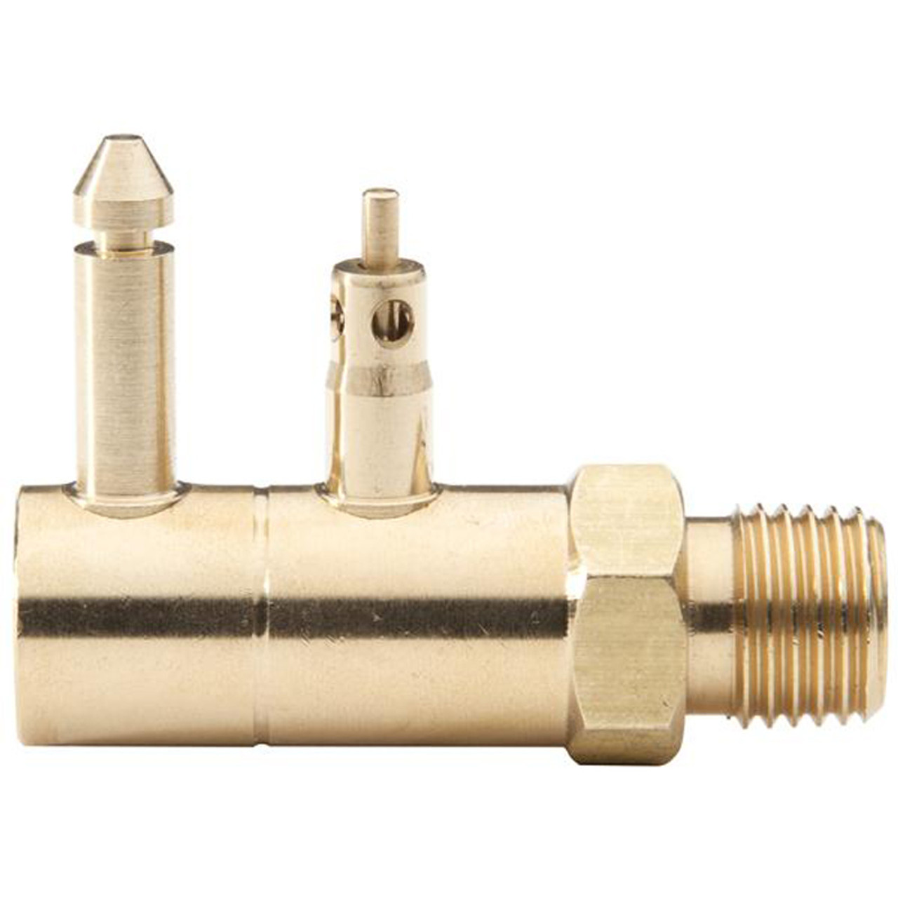 Attwood OMC Fuel Tank Fitting, Johnson Evinrude Fuel Tank Fitting, 1/4" Male NPT Fuel Fitting, Quick-Connect Hose Fitting, Brass Fuel Fitting, Fuel Tank Fitting for OMC Engines, Machined Brass Fuel Fitting, Attwood Fuel Tank Connector, Evinrude Fuel Line Fitting.