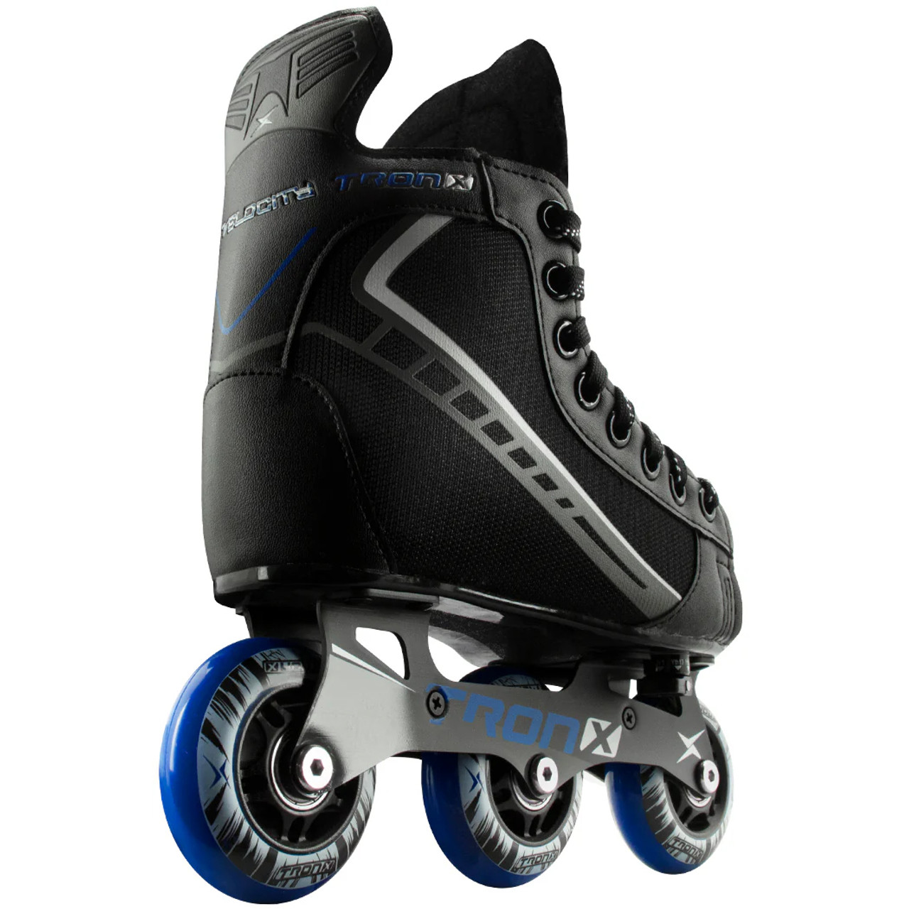 TronX Youth Adjustable Roller Hockey Skates, youth hockey skates, adjustable roller skates for kids, ABEC 5 bearings, multi-surface roller hockey skates, kids' roller hockey skates, steel chassis skates, roller hockey skates YTH 7-10, 68mm wheels, durable hockey skates, customizable roller skates
