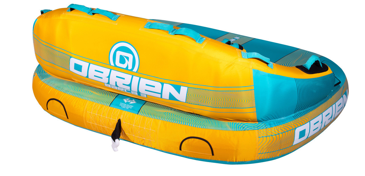 Side view of O'Brien Barca 3 three-person inflatable water tube