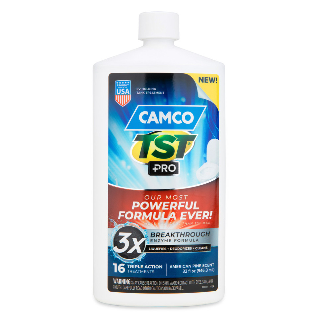 RV tank treatment, RV holding tank cleaner, black tank treatment, TST PRO RV treatment, septic-safe RV treatment, Camco tank treatment, bio-enzymatic waste digestion, odor control RV treatment, grey water tank cleaner