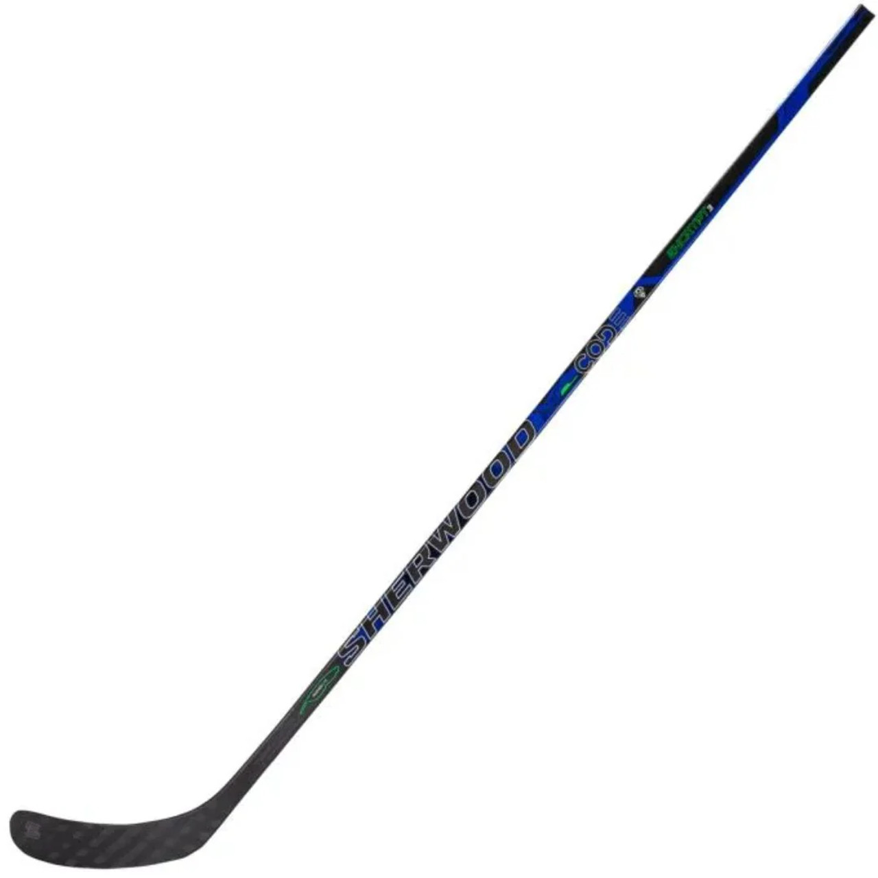 Sherwood Code Encrypt 3, junior hockey stick, left-handed hockey stick, P92 curve, 30 flex hockey stick, composite hockey stick, hybrid kick point, BlackLine 6 carbon fiber, FeatherLite construction, hockey stick for kids, durable hockey stick, best junior hockey stick, hockey stick for playmakers, precision hockey stick, lightweight hockey stick, Sherwood junior stick
