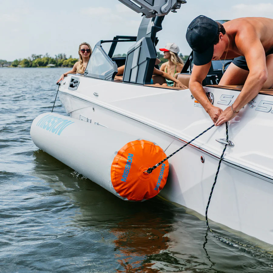 MISSION TITAN 24 inch inflatable bumper protecting hull during raft-up