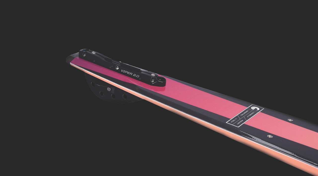 Connelly Rocket slalom ski base showing Viper 2.0 Fin System Connelly Rocket slalom ski base showing Viper 2.0 Fin System