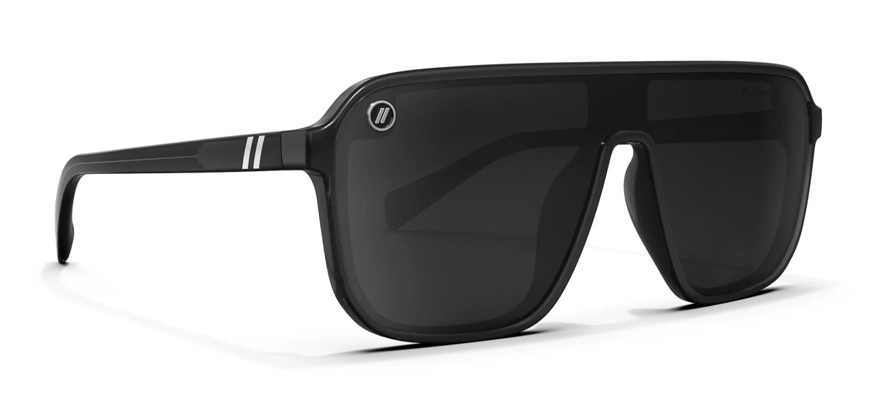 Blenders Meister X2 Nimble Beast Aviator Sunglasses with gloss black frame and single-lens PureBlend™ Smoke Black lens, unisex design for medium to large fit