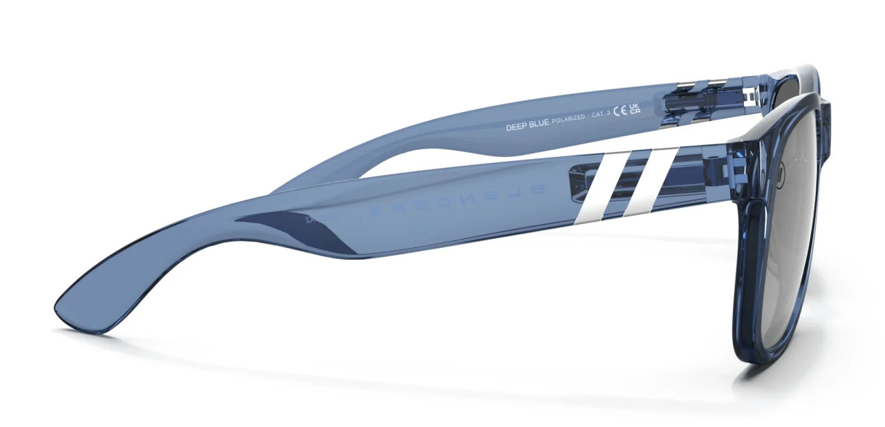 Blenders M Class X2 Deep Blue sunglasses with glossy crystal blue frame and silver mirrored polarized lenses
