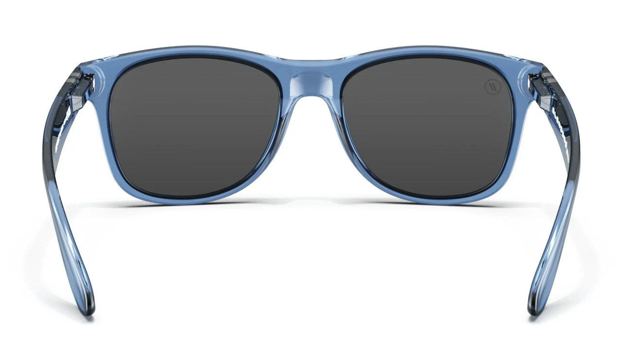 Blenders M Class X2 Deep Blue sunglasses with glossy crystal blue frame and silver mirrored polarized lenses