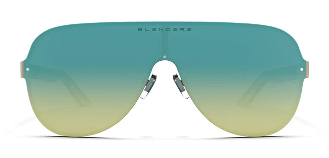 Blenders Falcon Awesummer sunglasses with tropical gradient polarized lens and matte champagne aviator frame