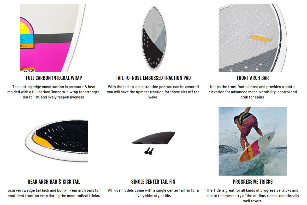 Detailed specs of the Jetpilot The Tide wakesurf board