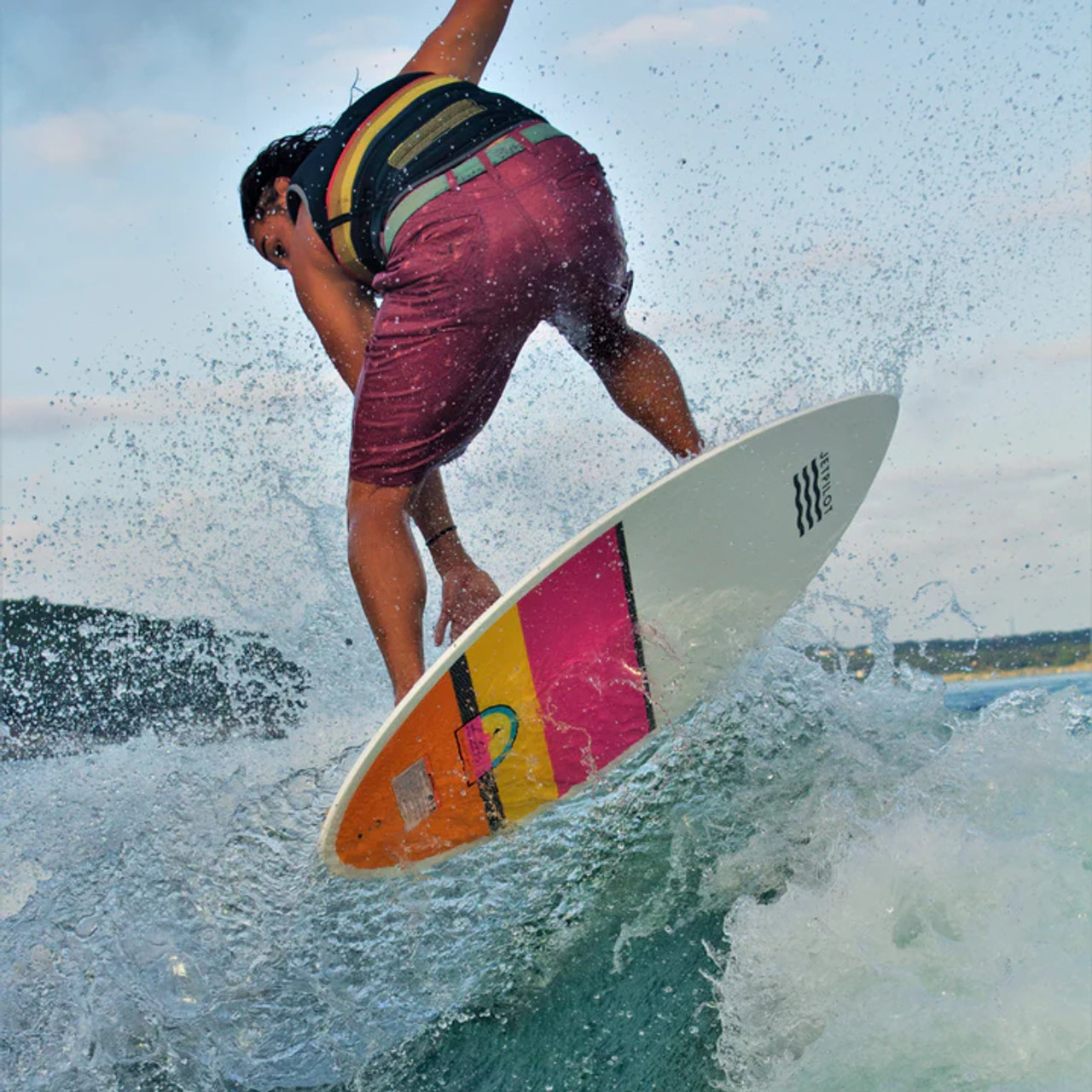 Sam Langley Jetpilot The Tide wakesurf board in action