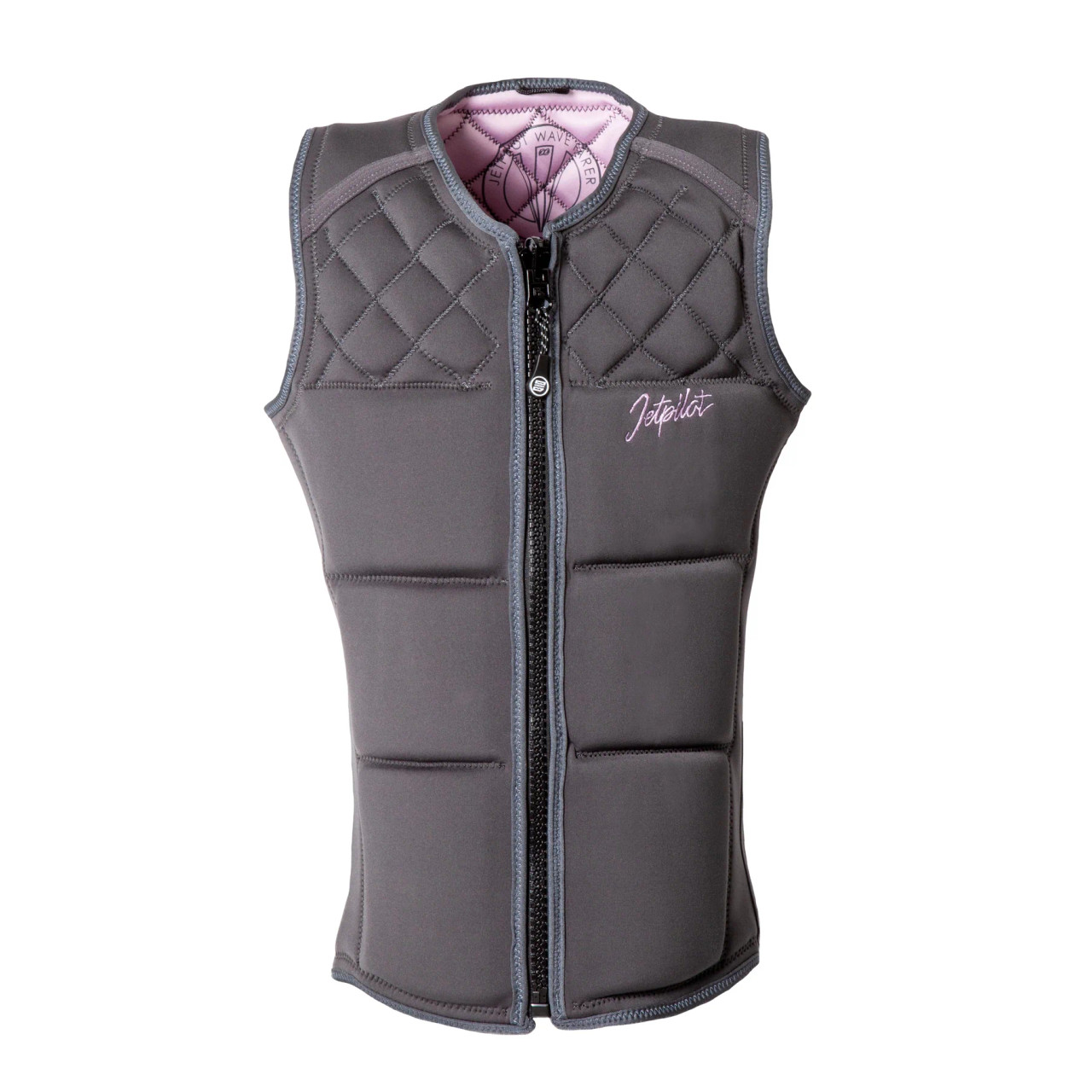 Jetpilot Women’s Wave Farer NCGA Comp Vest in charcoal front view Jetpilot Women’s Wave Farer NCGA Comp Vest in charcoal front view