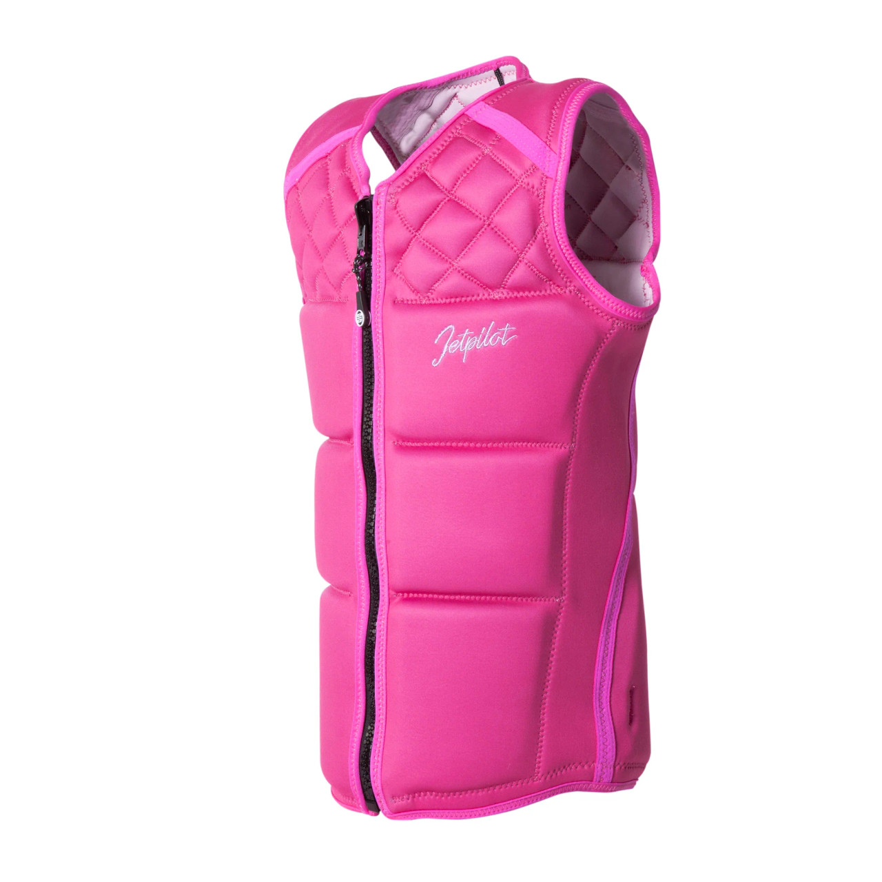 Jetpilot Women’s Wave Farer NCGA Comp Vest in hot pink side view Jetpilot Women’s Wave Farer NCGA Comp Vest in hot pink side view
