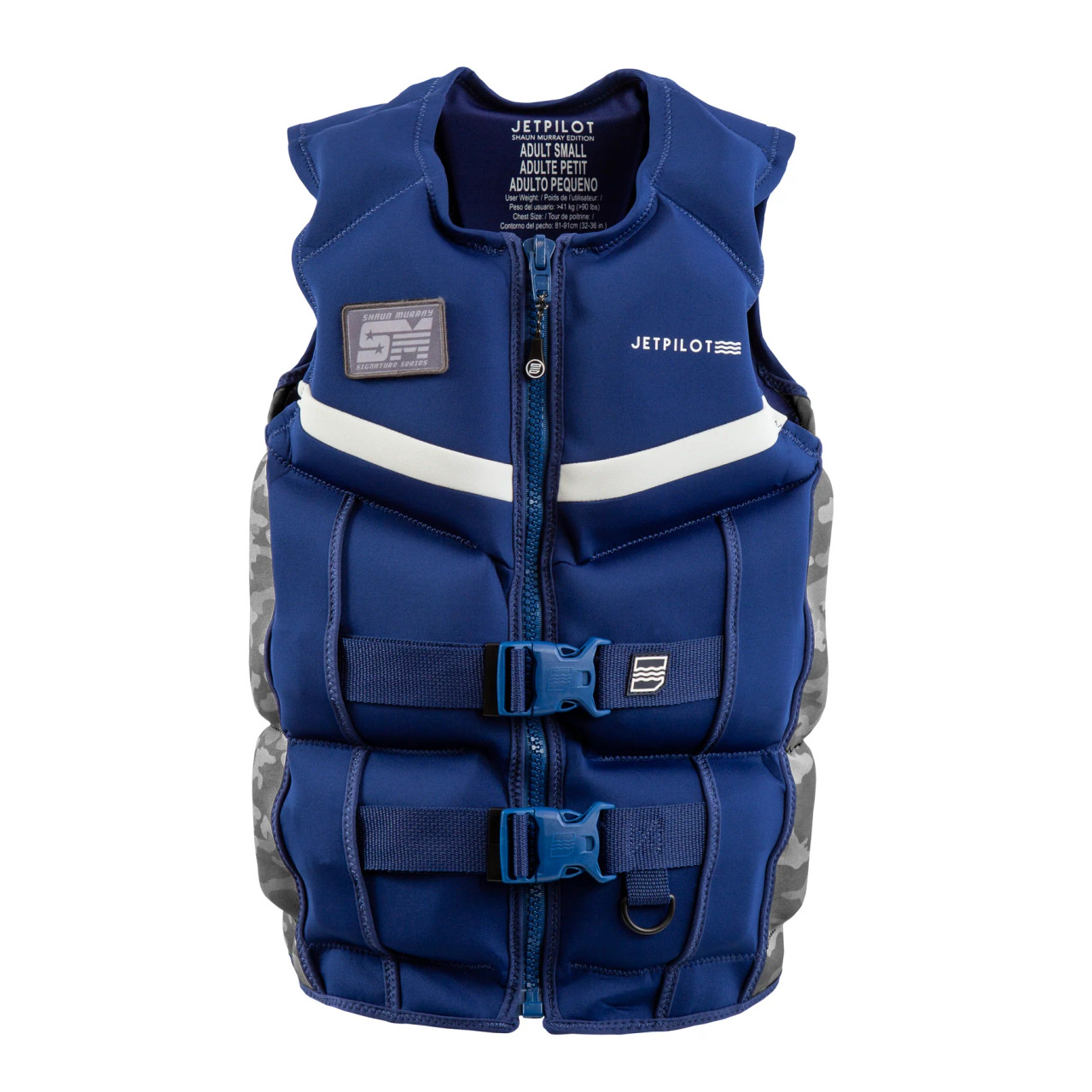 Jetpilot Shaun Murray CGA Life Vest Navy front view Jetpilot Shaun Murray CGA Life Vest Navy front view