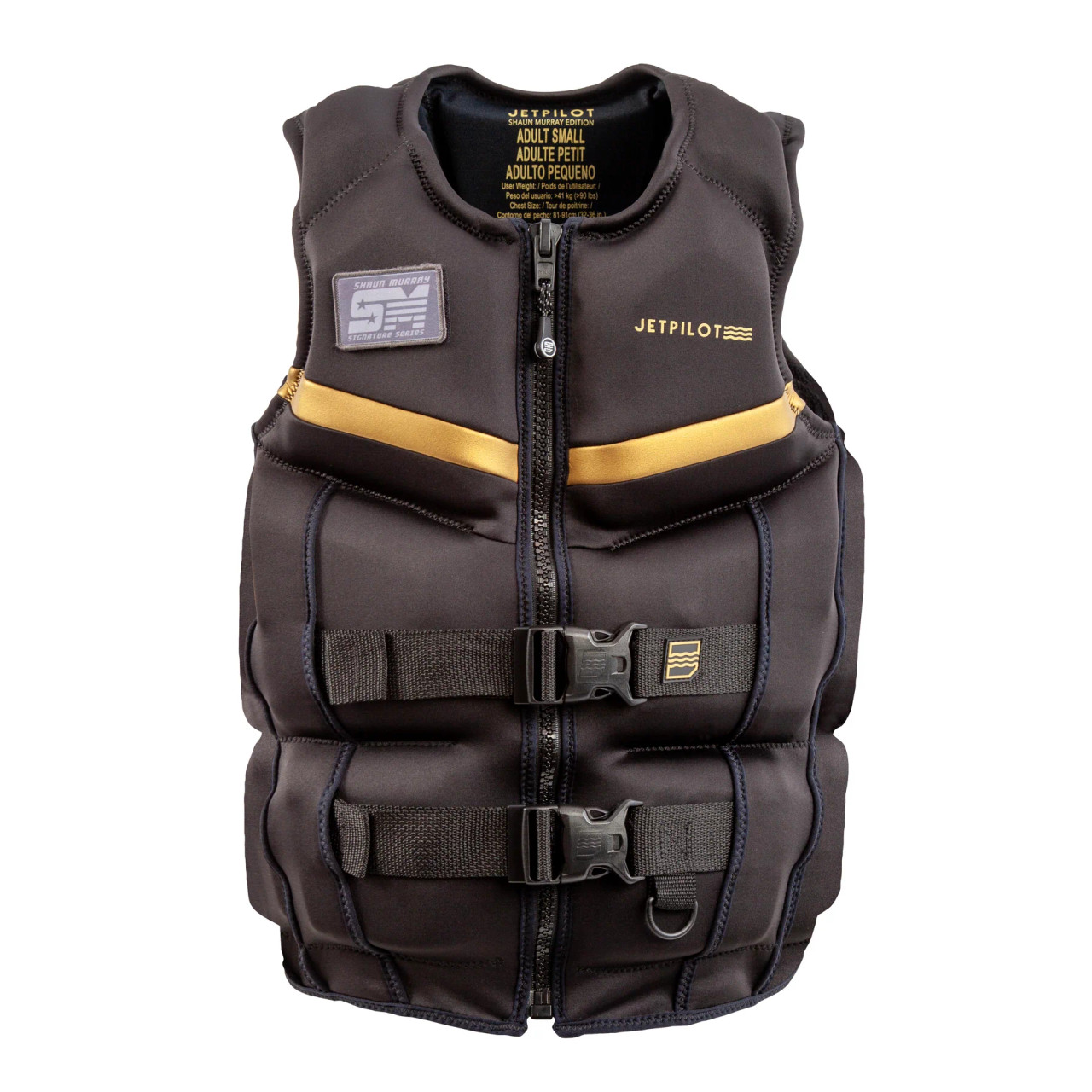 Jetpilot Shaun Murray CGA Life Vest Gold front view Jetpilot Shaun Murray CGA Life Vest Gold front view