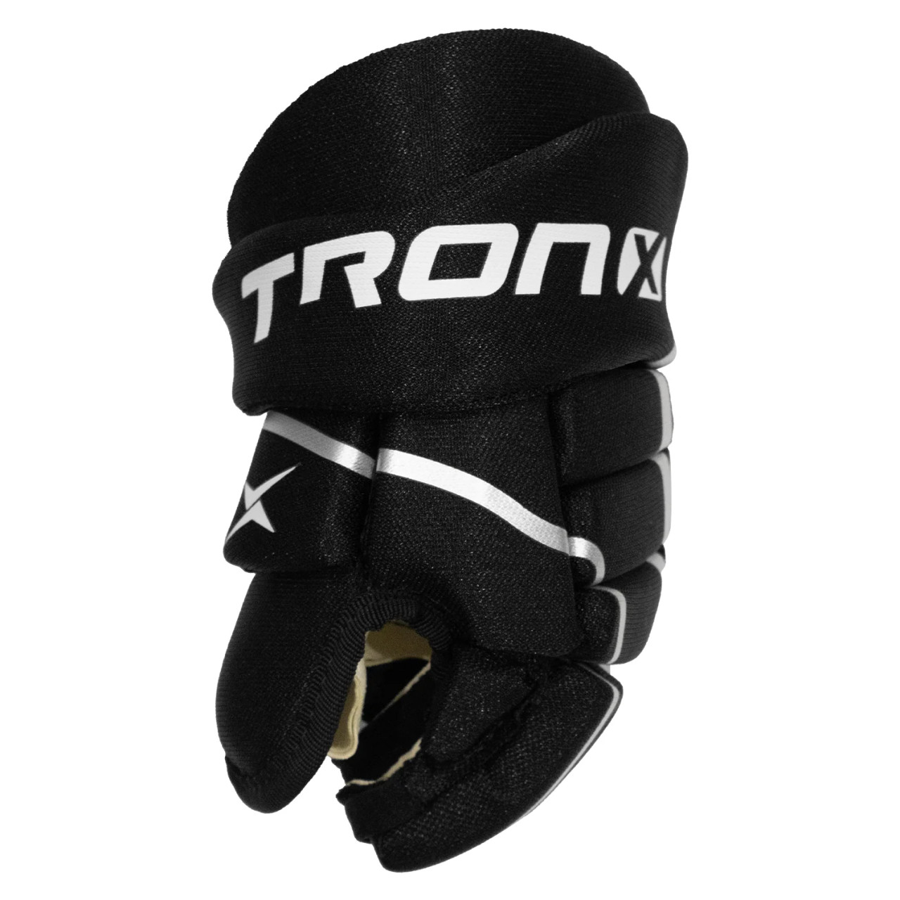 Protective foam padding and molded thumb on TronX Force Youth Hockey Gloves
