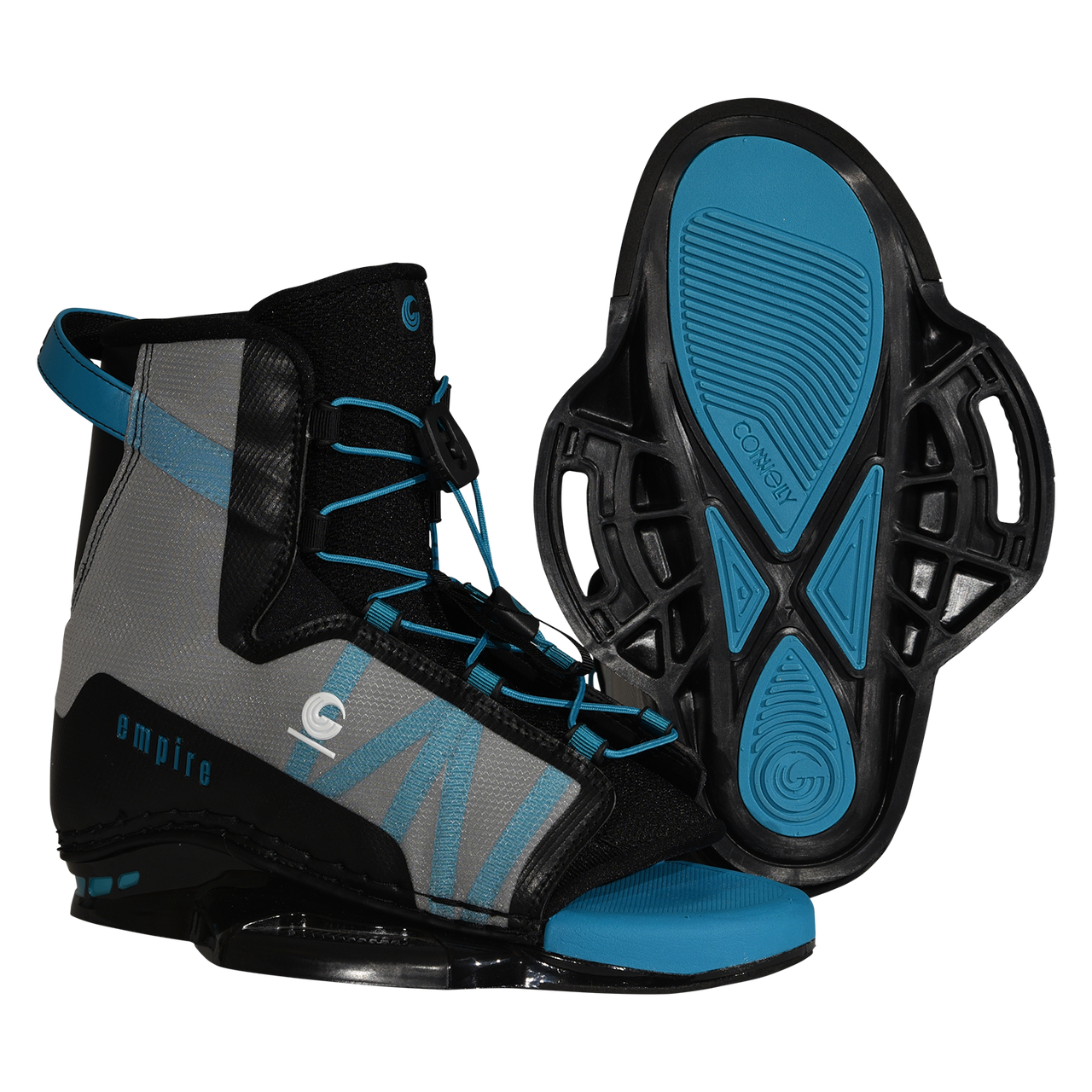 Connelly Empire Wakeboard Binding L/XL 9–12 – New 2026 model front and bottom view
