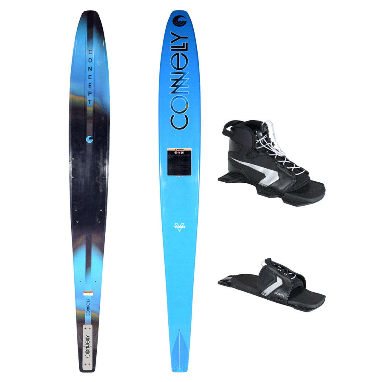 Connelly Concept 2026 slalom waterski with Shadow front binding and RTP rear toe plate