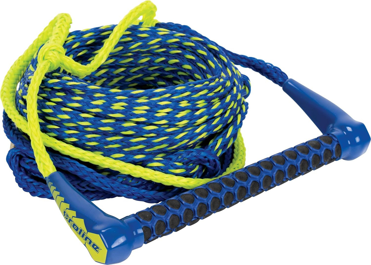 Proline Easy-Up 75’ Deep V Waterski Rope coiled on dock