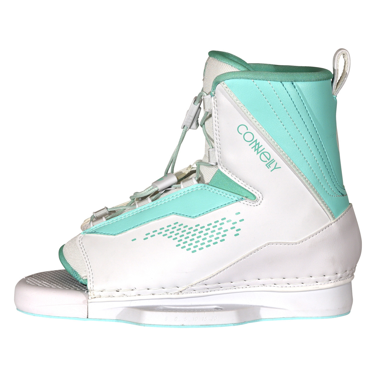 Side view of 2026 Connelly Women’s Optima Bindings with open toe and lace system Side view of 2026 Connelly Women’s Optima Bindings with open toe and lace system