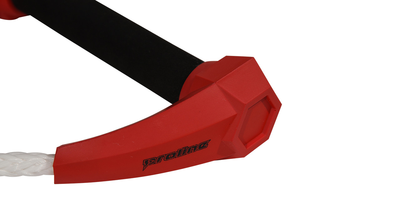 Close-up of red Proline Torq 8-inch synthetic suede handle with EVA backing Close-up of red Proline Torq 8-inch synthetic suede handle with EVA backing