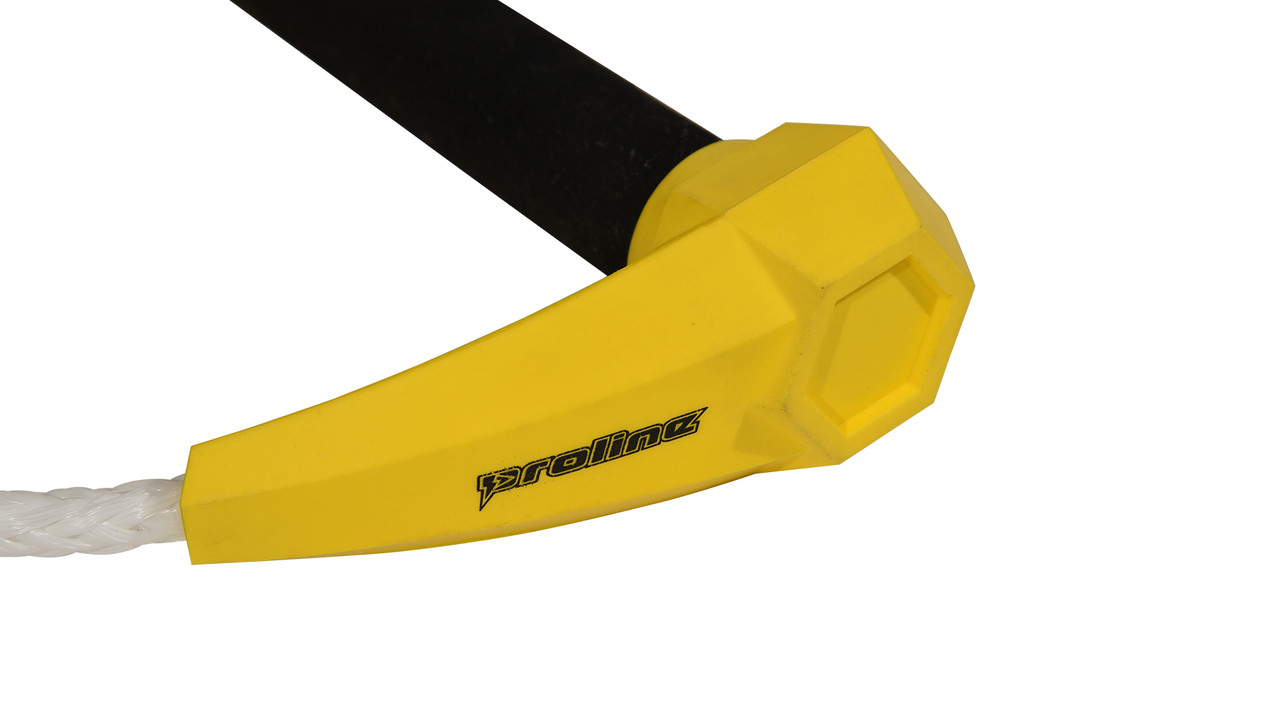 Close-up of yellow Proline Torq 8-inch synthetic suede handle with EVA backing Close-up of yellow Proline Torq 8-inch synthetic suede handle with EVA backing