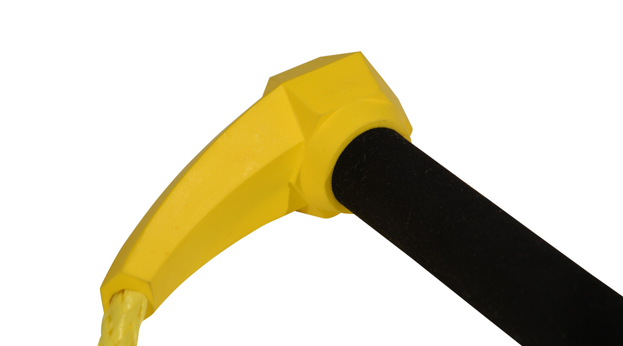 Close-up of yellow Proline Torq 8-inch synthetic suede handle with EVA backing Close-up of yellow Proline Torq 8-inch synthetic suede handle with EVA backing