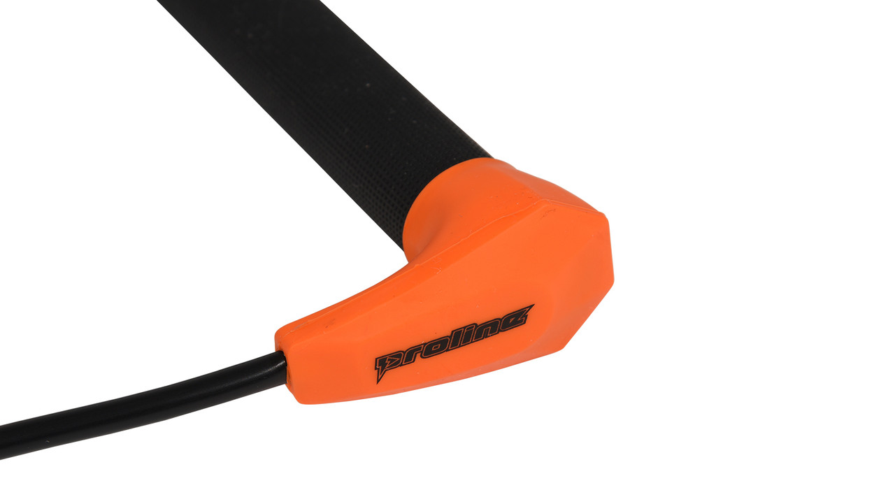 Minimalist TPU endcap detail on orange Proline Choice Wakeboard Handle Minimalist TPU endcap detail on orange Proline Choice Wakeboard Handle