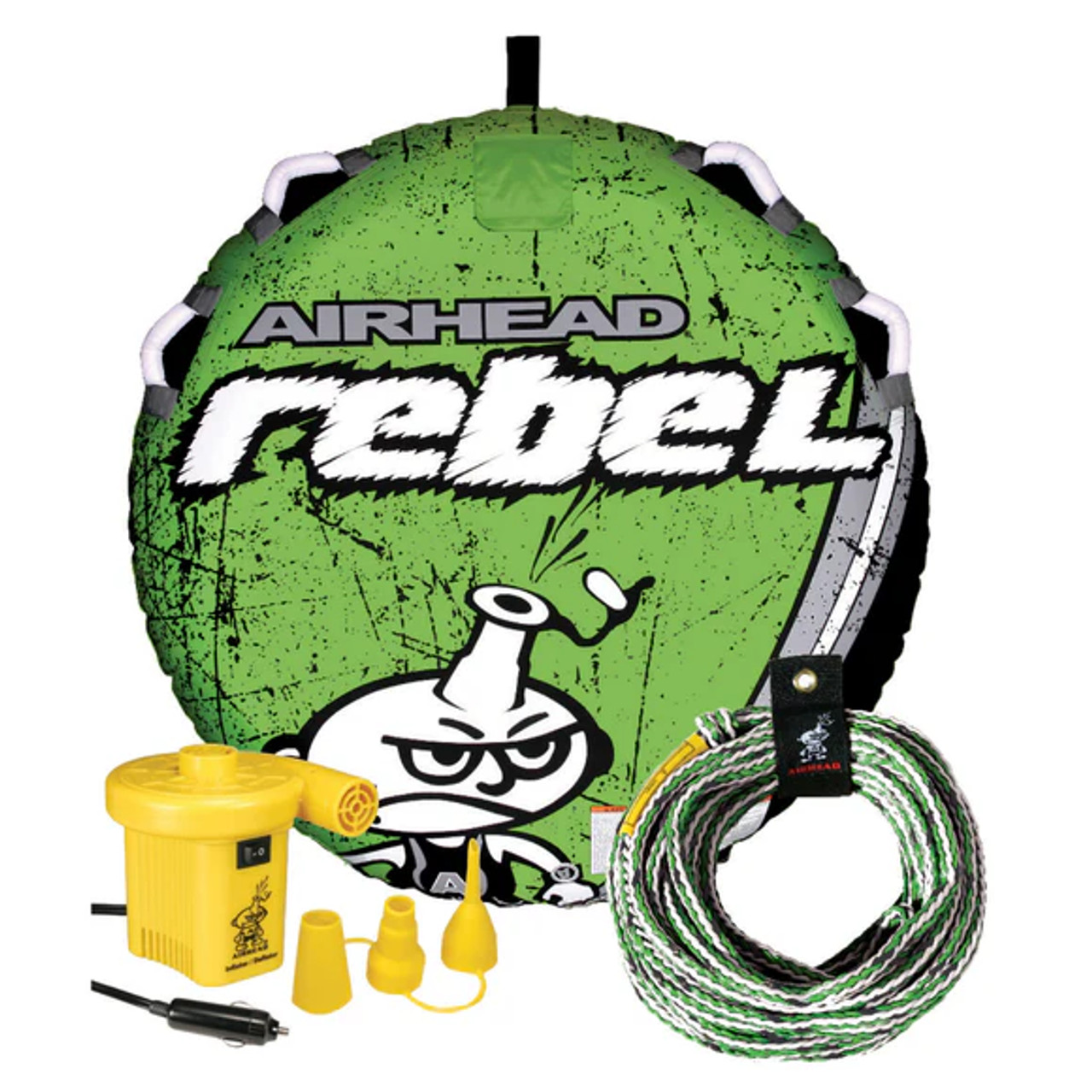 Airhead Rebel 1-Rider Towable Tube Kit with Pump and Rope