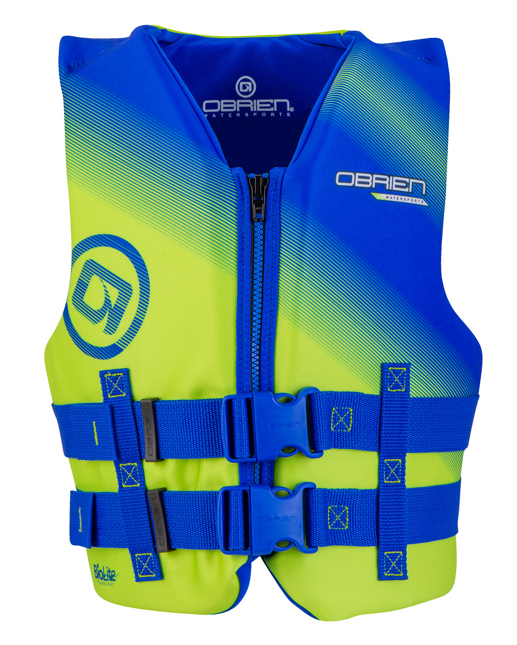 O'Brien Hinge Youth Life Jacket in Green front view