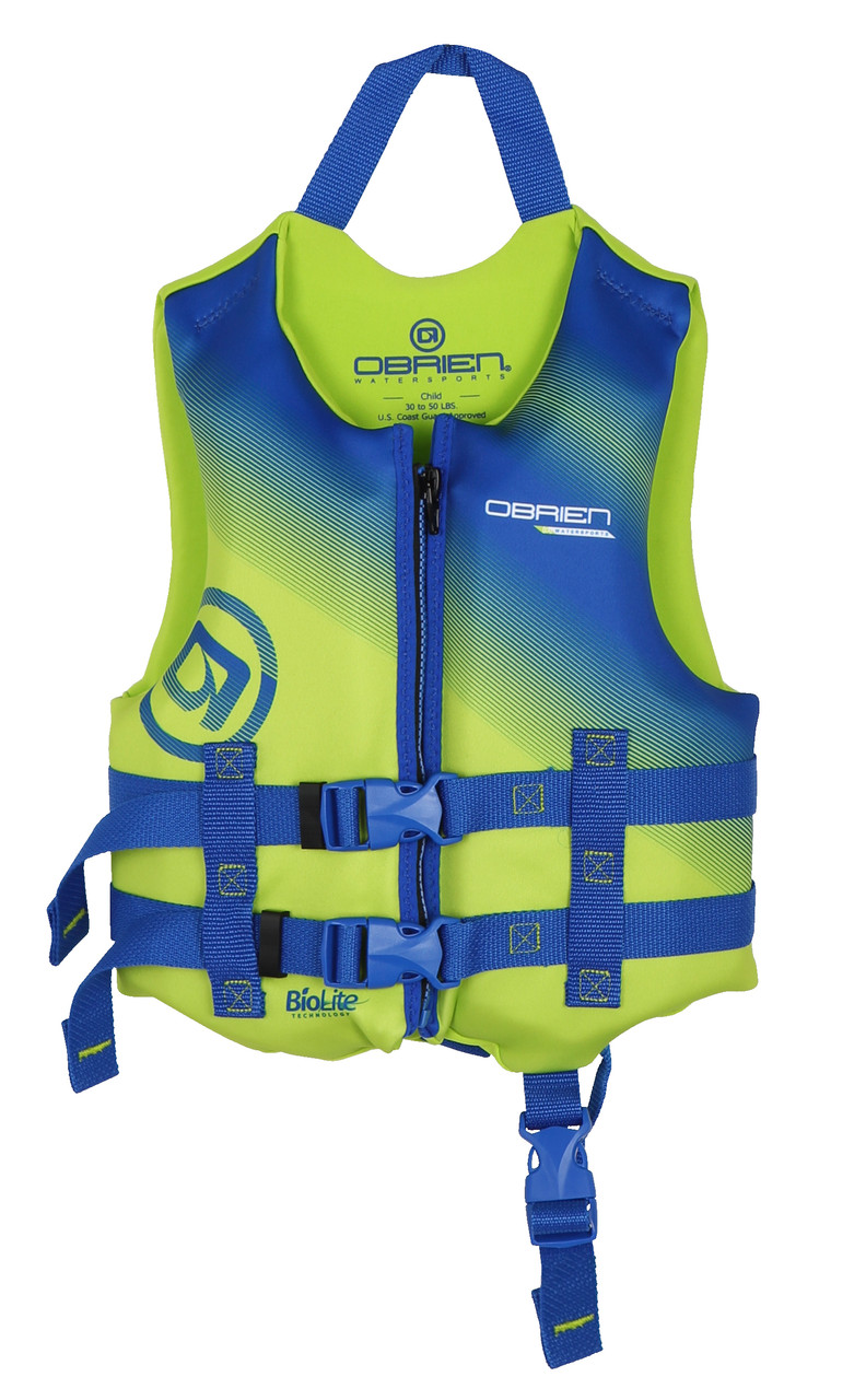 O'Brien Traditional Child Life Jacket LTD in green front view