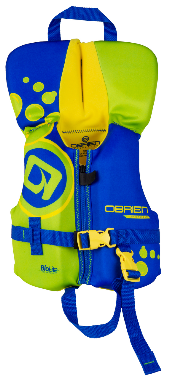 Front view of O'Brien Green Infant Life Jacket LTD