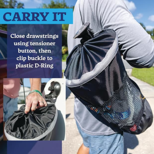 Close-up of StarBrite mesh trash can durable construction