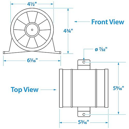Seachoice 4 inch in-line bilge blower dimensions